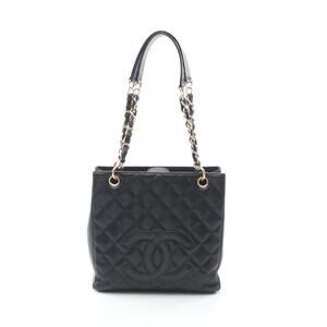 CHANEL Matelasse PST Tote Bag, Handbag, Leather, Grained Calf Women's, Black